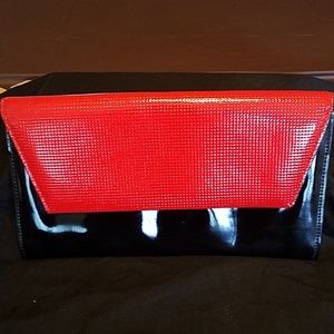 Black and red clutch purse